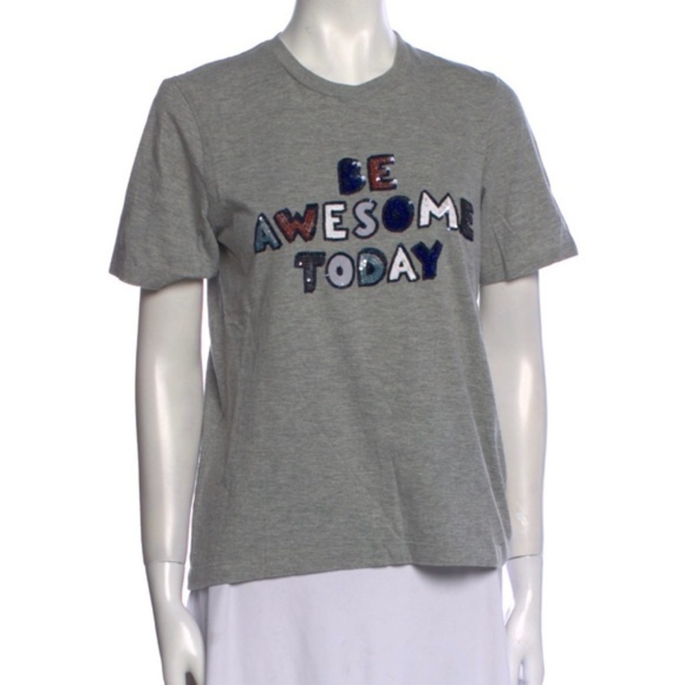 Markus Lupfer Sequin Alex Tee in Slate Marl ‘Be Awesome Today’ Size Small